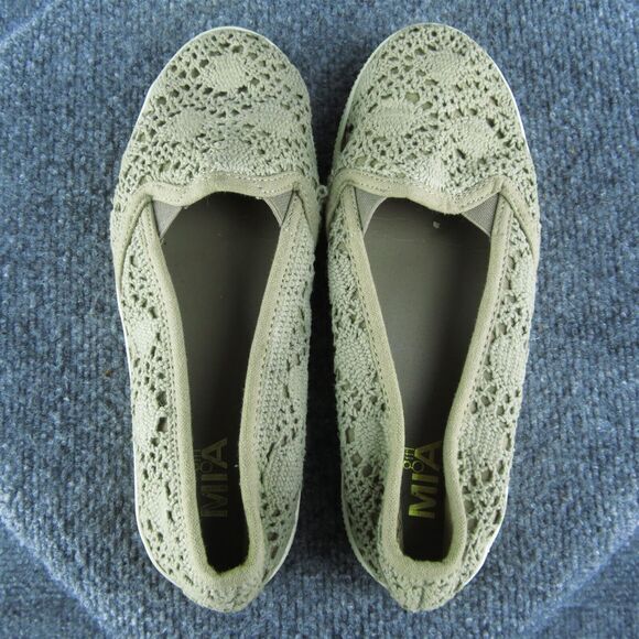 MIA girl Slip On Women Loafer Shoes Size‎ 7 Medium Beige Fabric Slip On - Picture 6 of 9